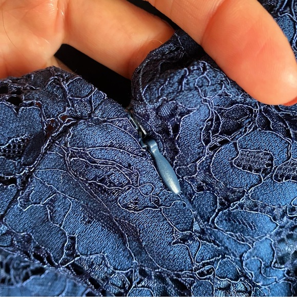 💙 DOROTHY PERKINS ELEGANT NAVY LACE LONG SLEEVE COCKTAIL DRESS! - Picture 10 of 13
